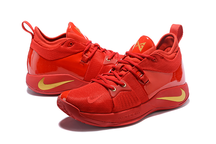 New Men Nike PG 2 All Red Yellow Shoes